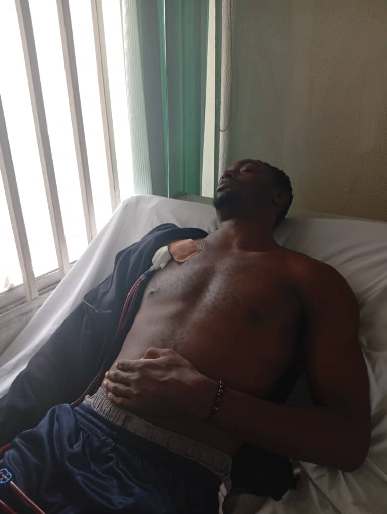 Daniel Esiwe in hospital